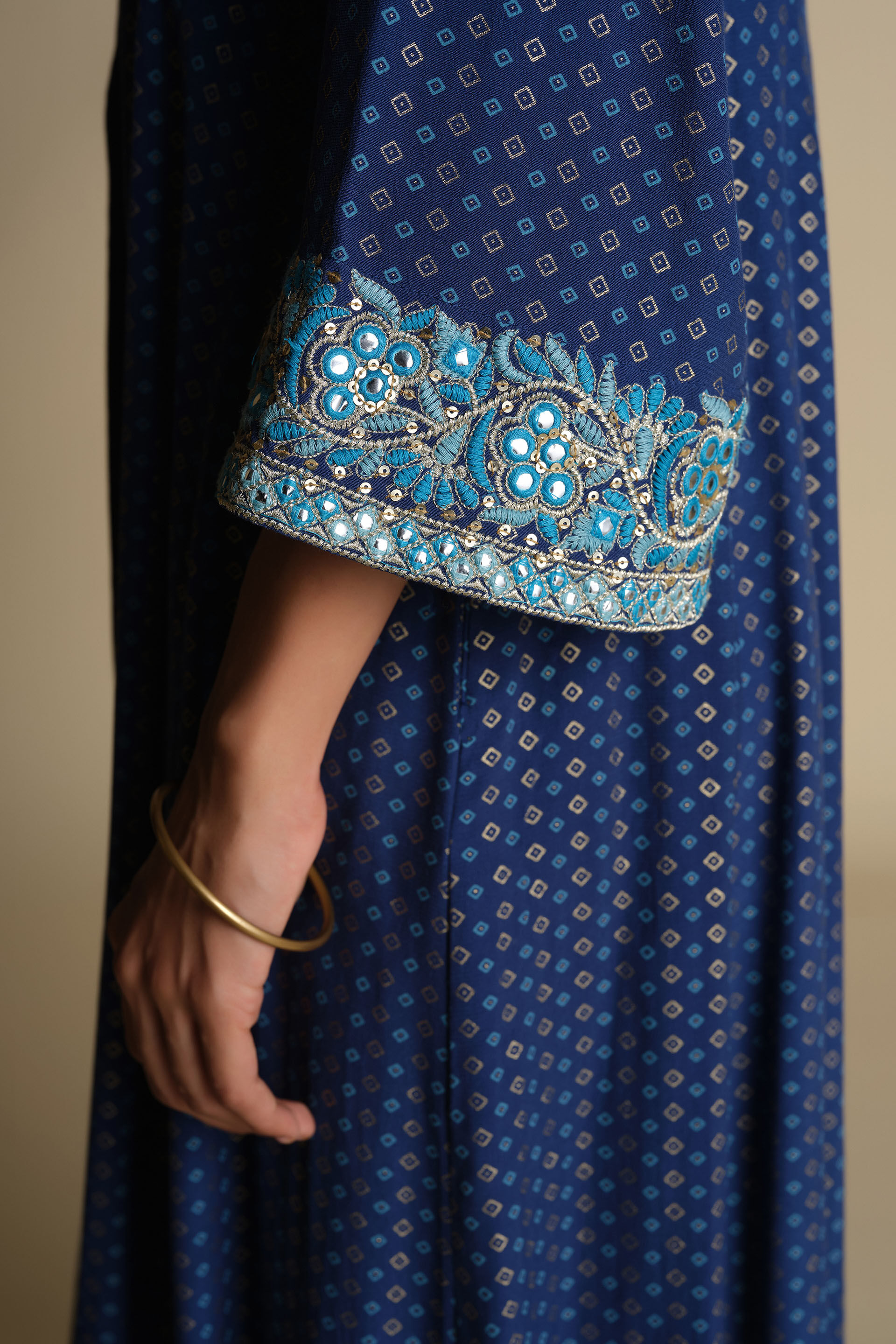 Megh Anarkali Set, Blue, image 6